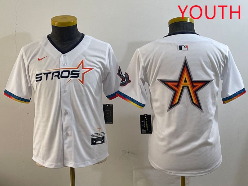 Youth Houston Astros Blank White Fourth generation Joint Name 2025 Nike MLB Jersey style 2->youth mlb jersey->Youth Jersey